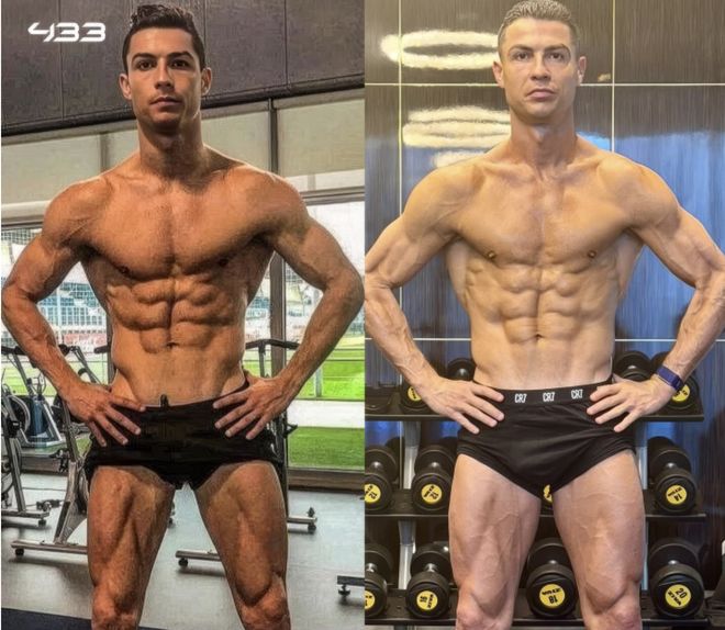 行走雕塑！40岁C罗比10年前更强更壮：每天健身4小时 吃6顿睡5次(图1)